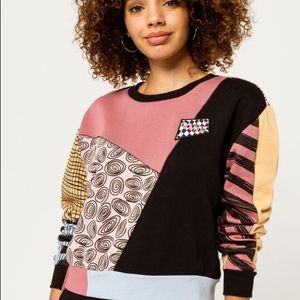 Vans x Disney Nightmare Before Christmas Sally Patchwork Crew Sweatshirt M EUC